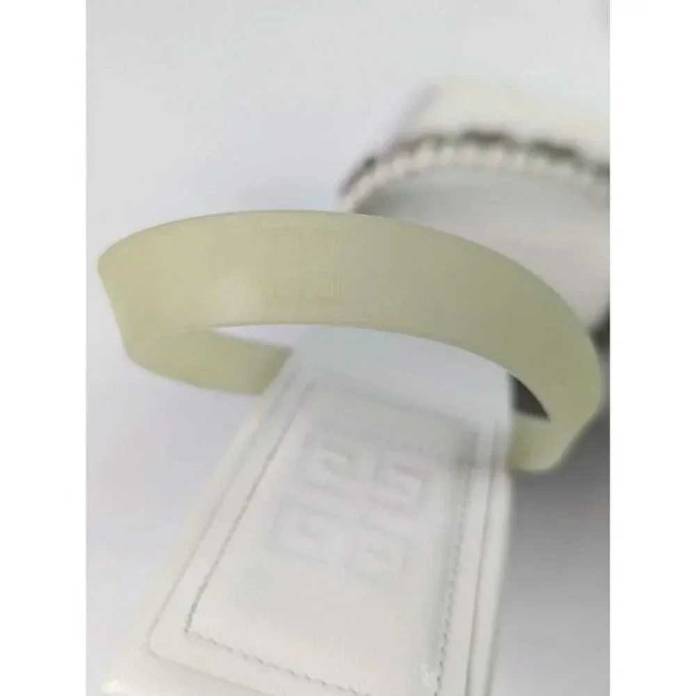 Givenchy Chain Embellished G Woven Ivory Leather Heel Sandals Size 41 MSRP $925 - Picture 6 of 13